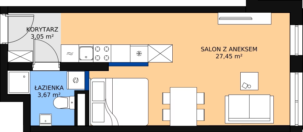 Zalety mieszkania 34.17 m², 44