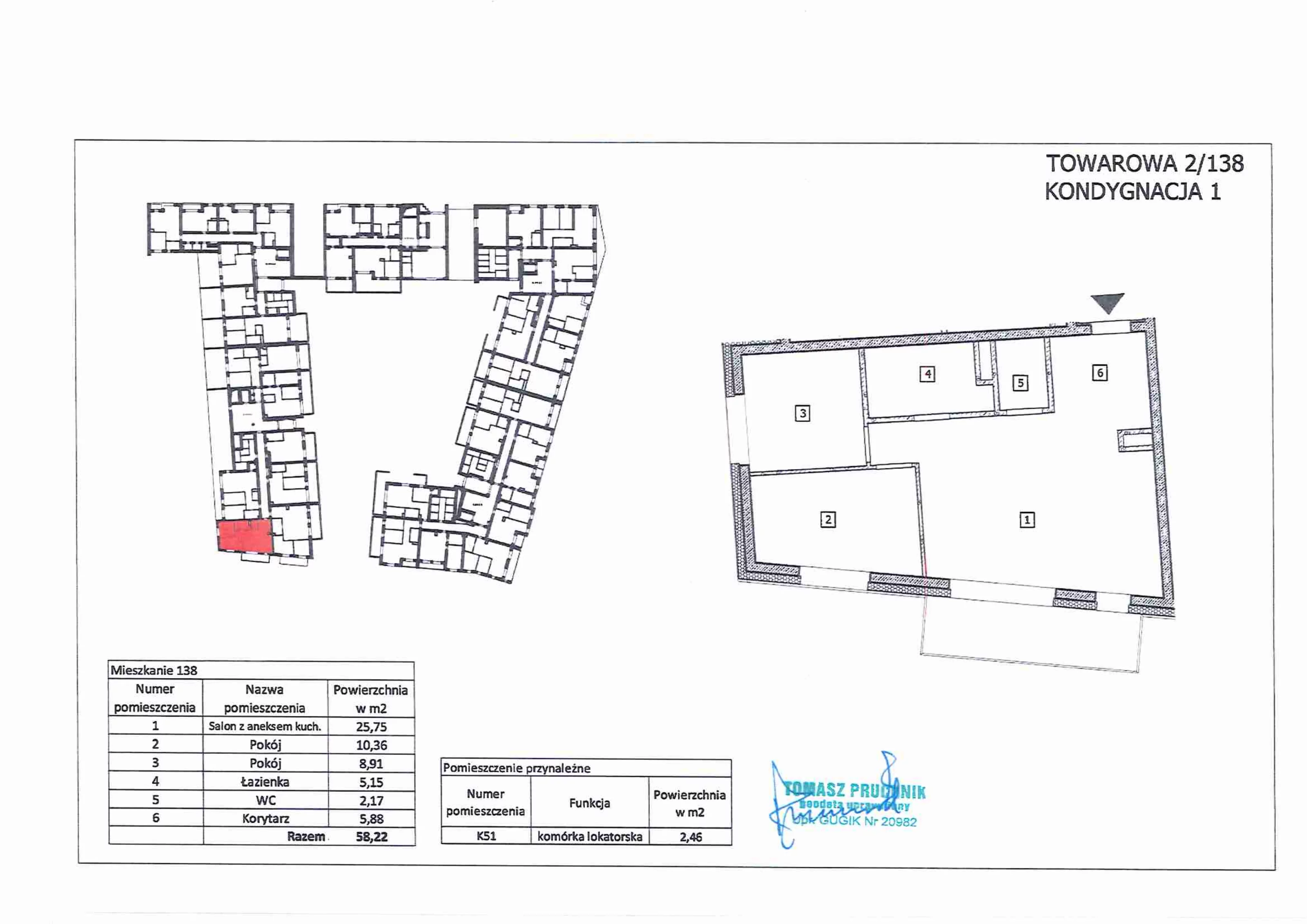 3 pokoje, mieszkanie 57,91 m², parter, oferta nr 138, RiverSide, Kalisz, ul. Towarowa 2