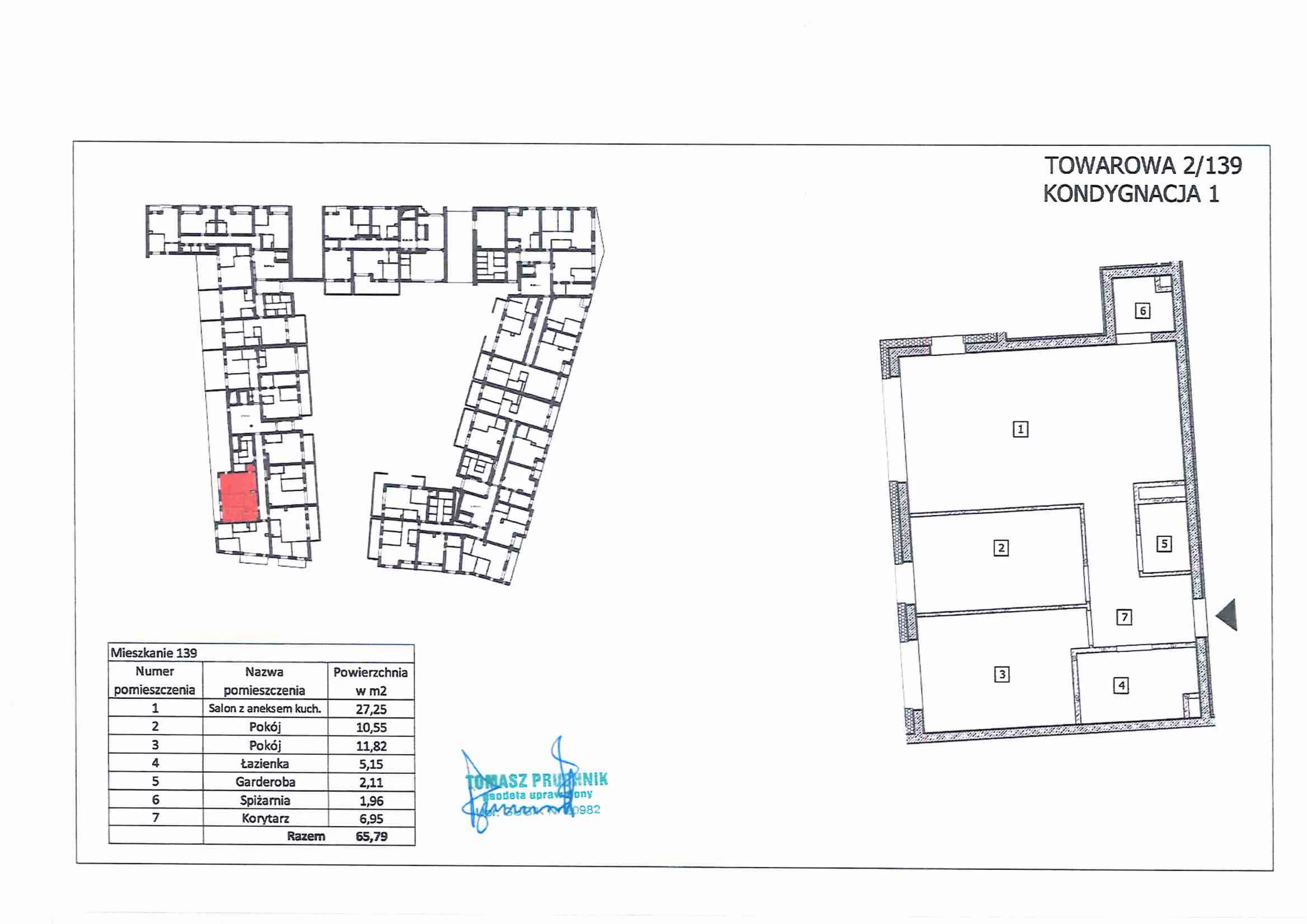 3 pokoje, mieszkanie 65,34 m², parter, oferta nr 139, RiverSide, Kalisz, ul. Towarowa 2
