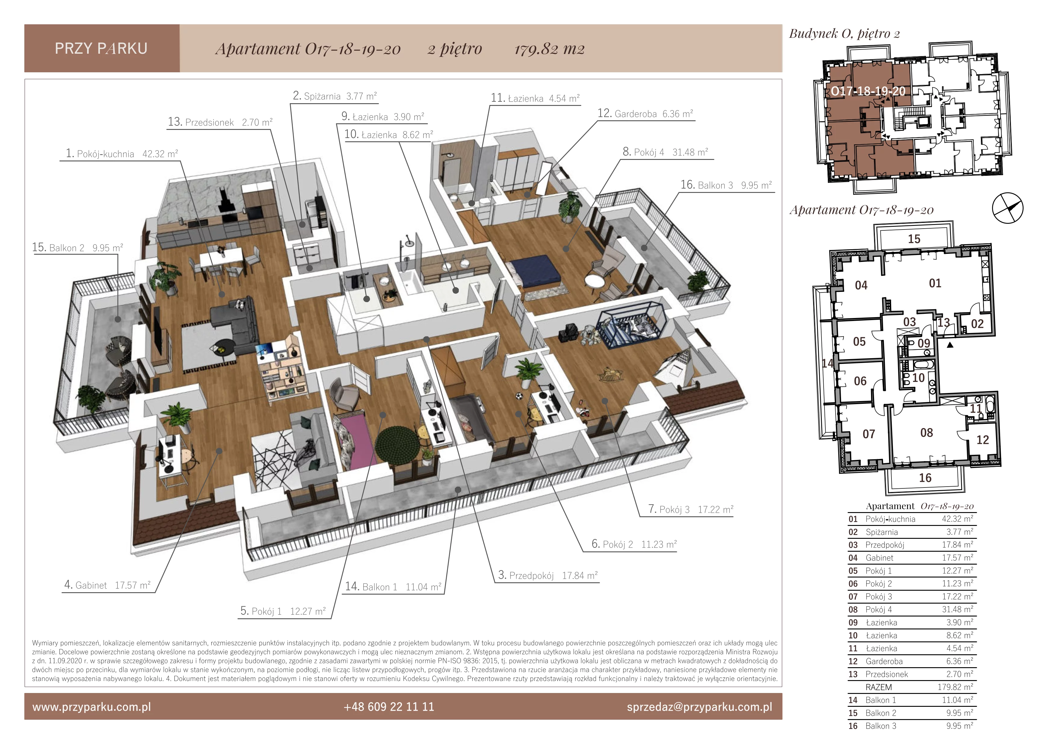 5 pokoi, apartament 179,82 m², piętro 2, oferta nr O17+O18+O19+O20, Przy Parku, Żerniki Wrocławskie, ul. Parkowa