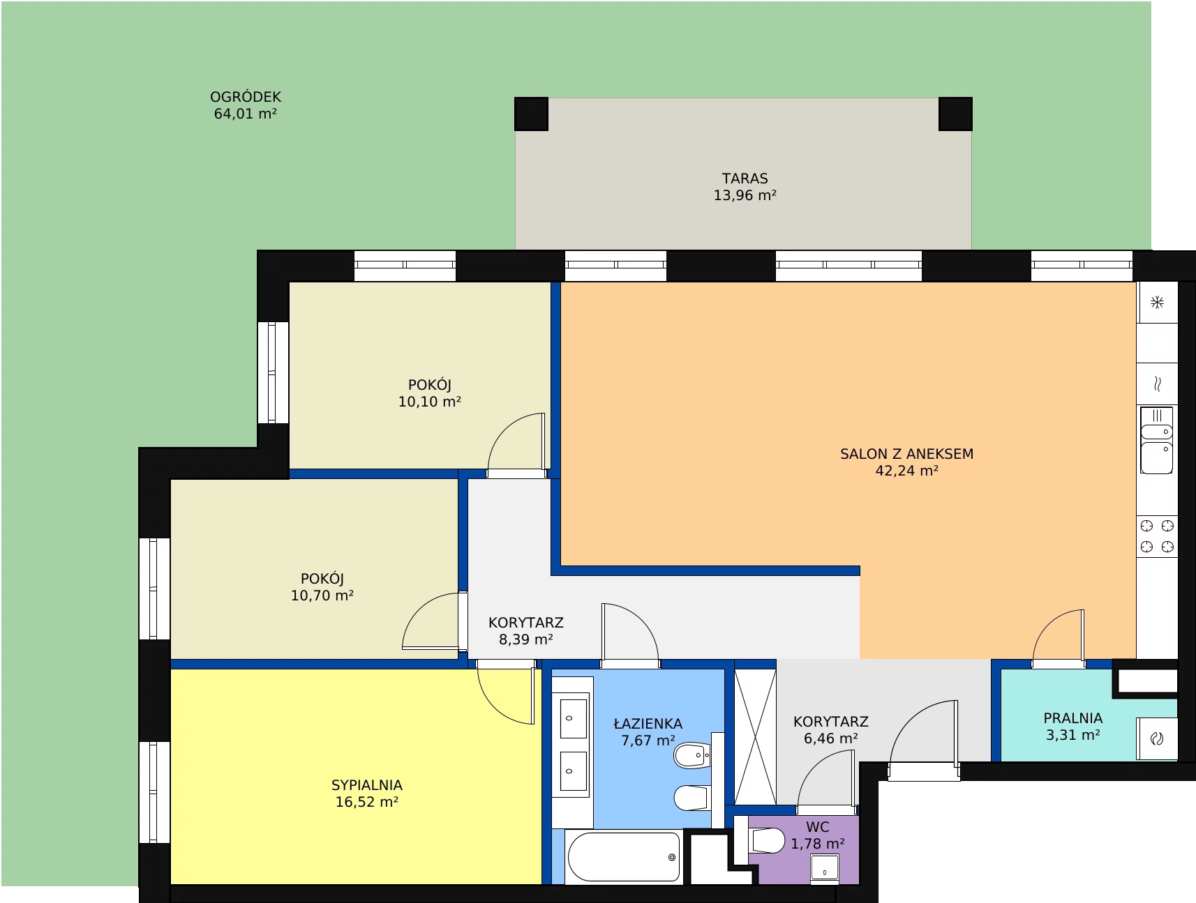 Zalety apartamentu 107.17 m², A03