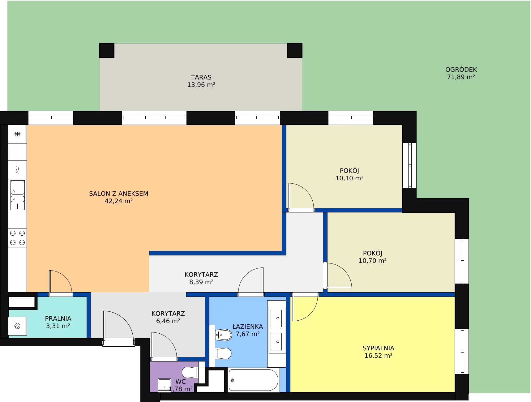 Zalety apartamentu 107.17 m², A04