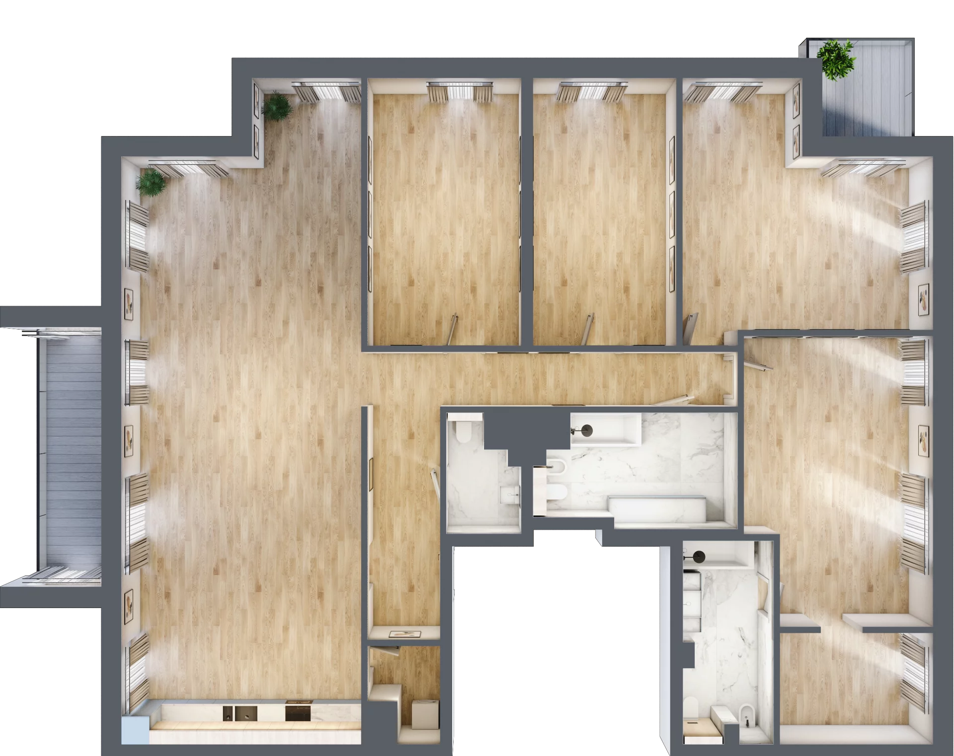 5 pokoi, apartament 208,06 m², piętro 1, oferta nr B05, Przy Parku, Żerniki Wrocławskie, ul. Parkowa