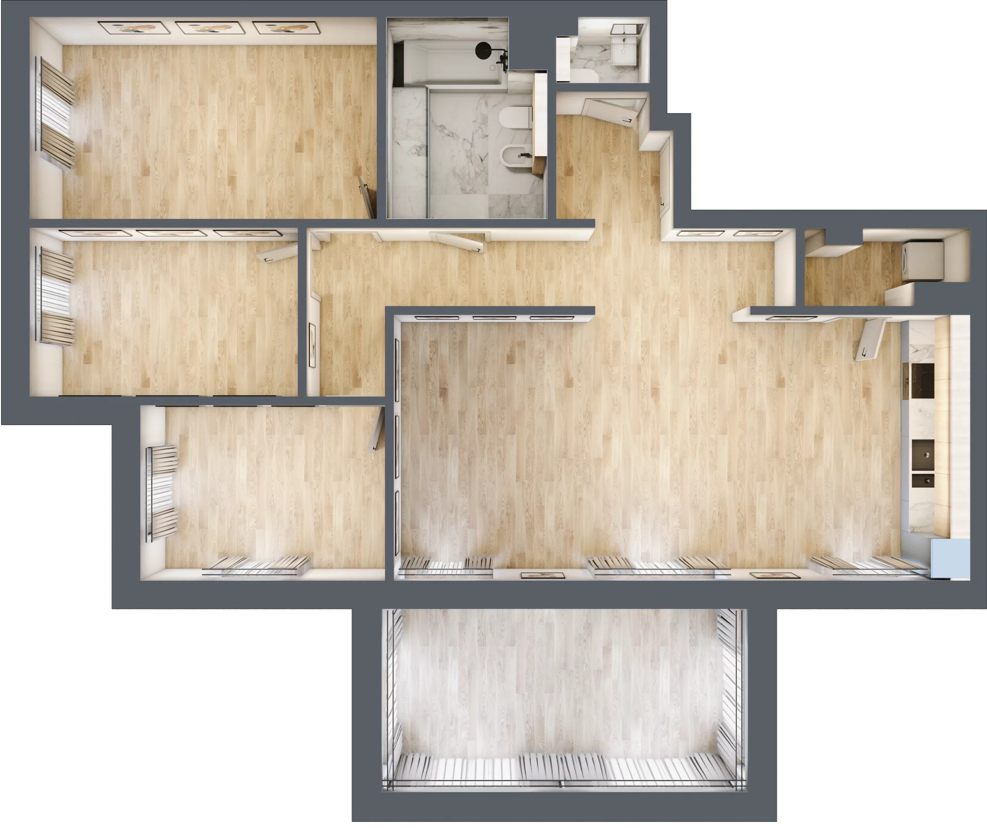5 pokoi, apartament 115,56 m², piętro 1, oferta nr B06, Przy Parku, Żerniki Wrocławskie, ul. Parkowa