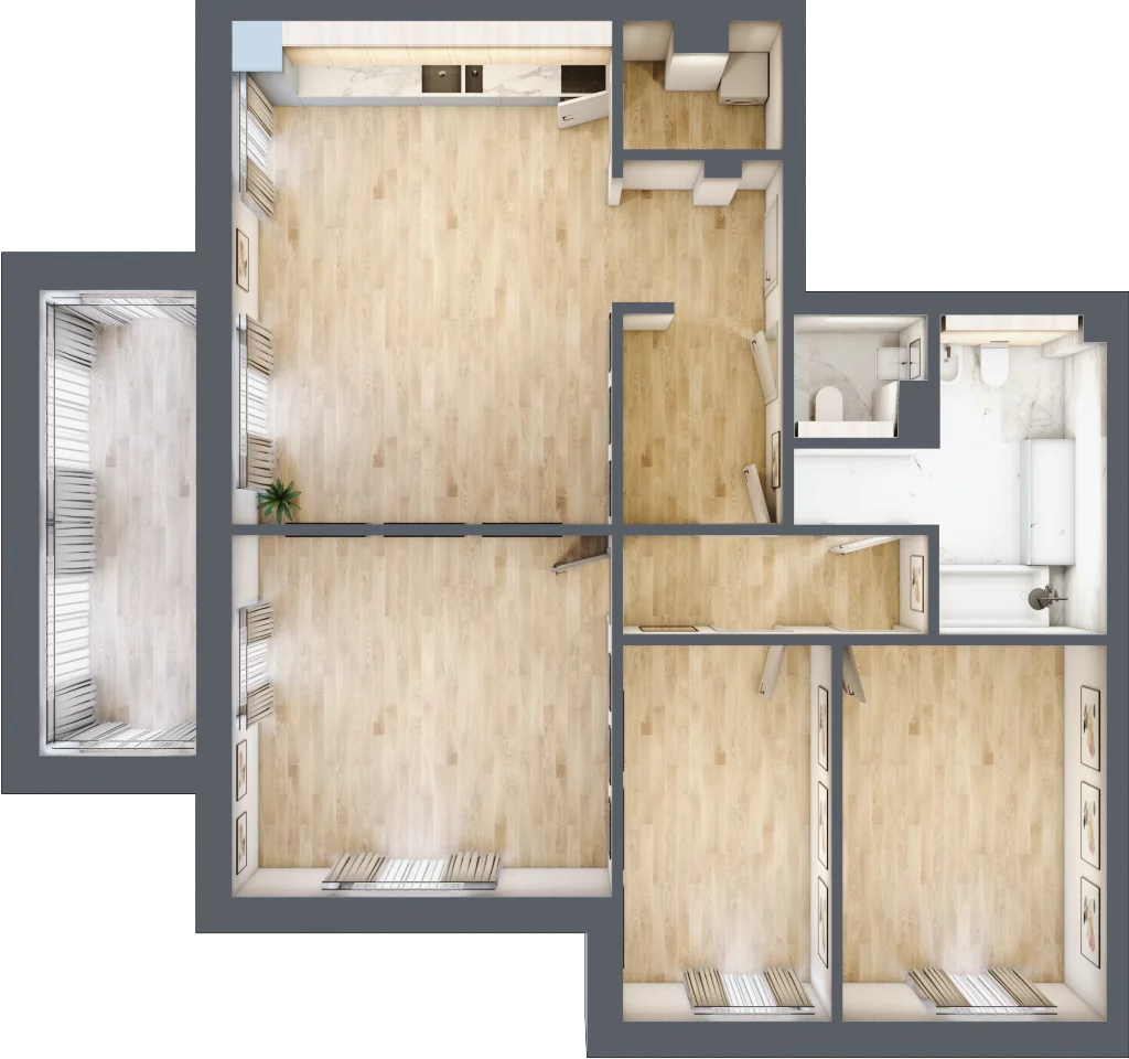 5 pokoi, apartament 111,42 m², piętro 1, oferta nr C05, Przy Parku, Żerniki Wrocławskie, ul. Parkowa