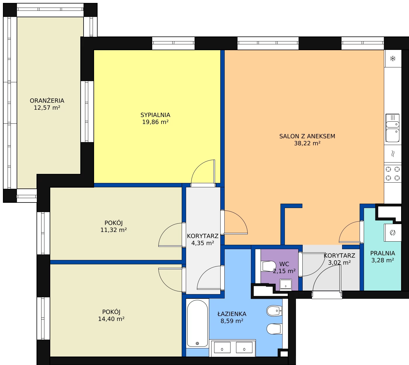 Zalety apartamentu 117.76 m², C07