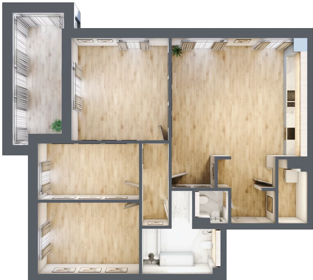 5 pokoi, apartament 117,76 m², piętro 1, oferta nr C07, Przy Parku, Żerniki Wrocławskie, ul. Parkowa