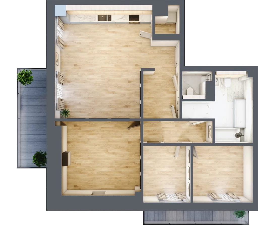 4 pokoje, apartament 85,48 m², piętro 2, oferta nr C09, Przy Parku, Żerniki Wrocławskie, ul. Parkowa
