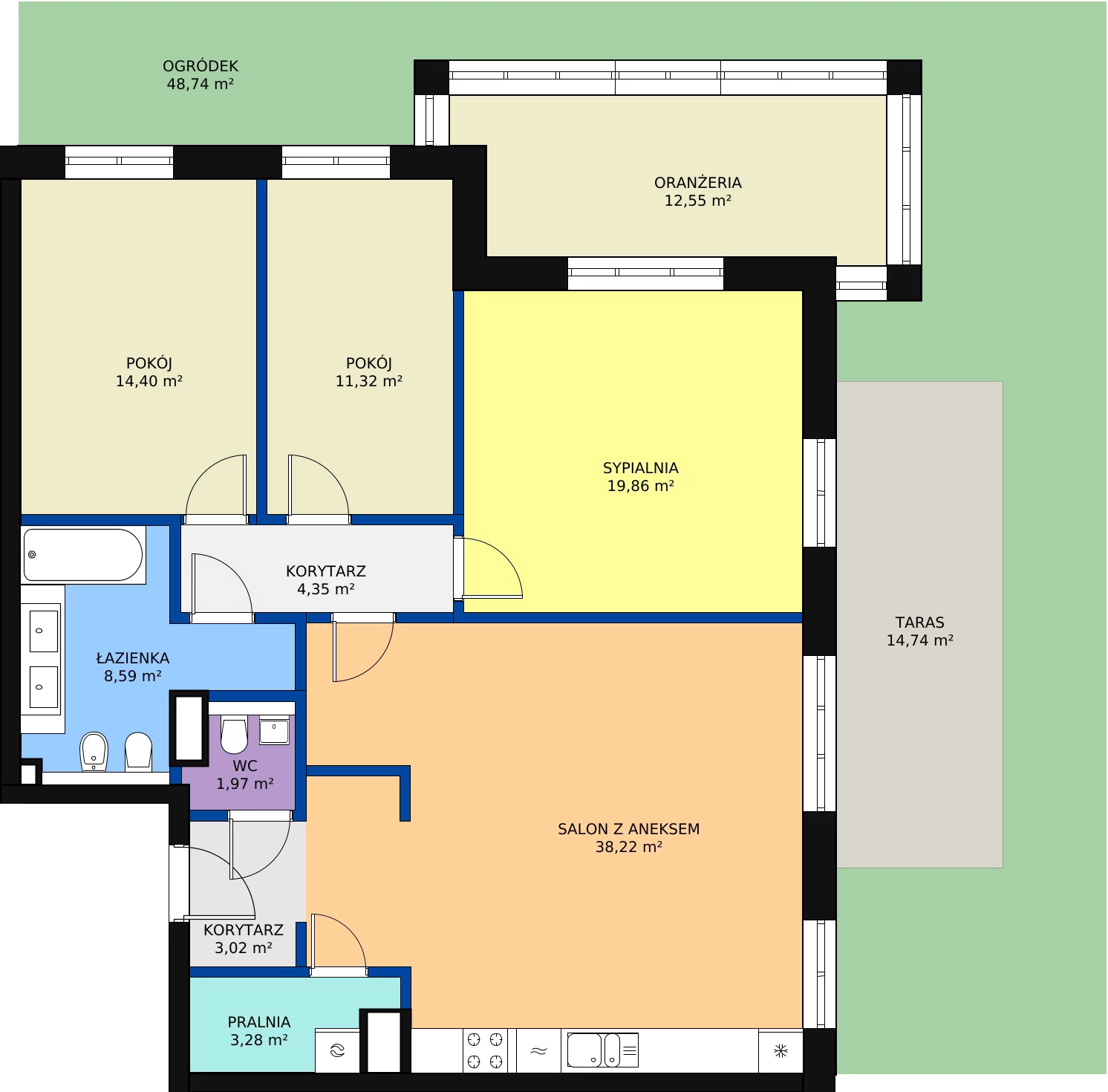 Zalety apartamentu 117.56 m², D03