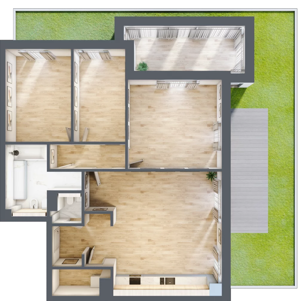 5 pokoi, apartament 117,56 m², parter, oferta nr D03, Przy Parku, Żerniki Wrocławskie, ul. Parkowa