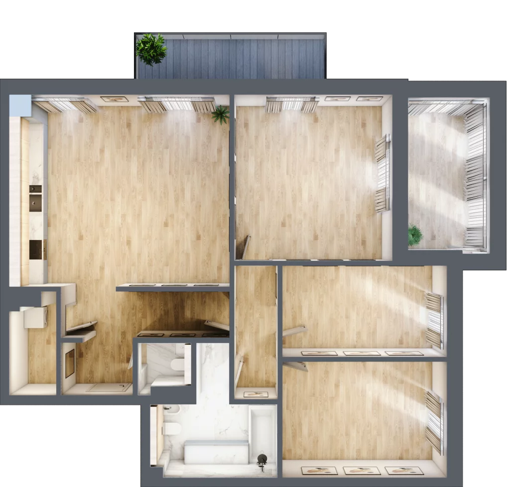 5 pokoi, apartament 114,39 m², piętro 1, oferta nr D07, Przy Parku, Żerniki Wrocławskie, ul. Parkowa