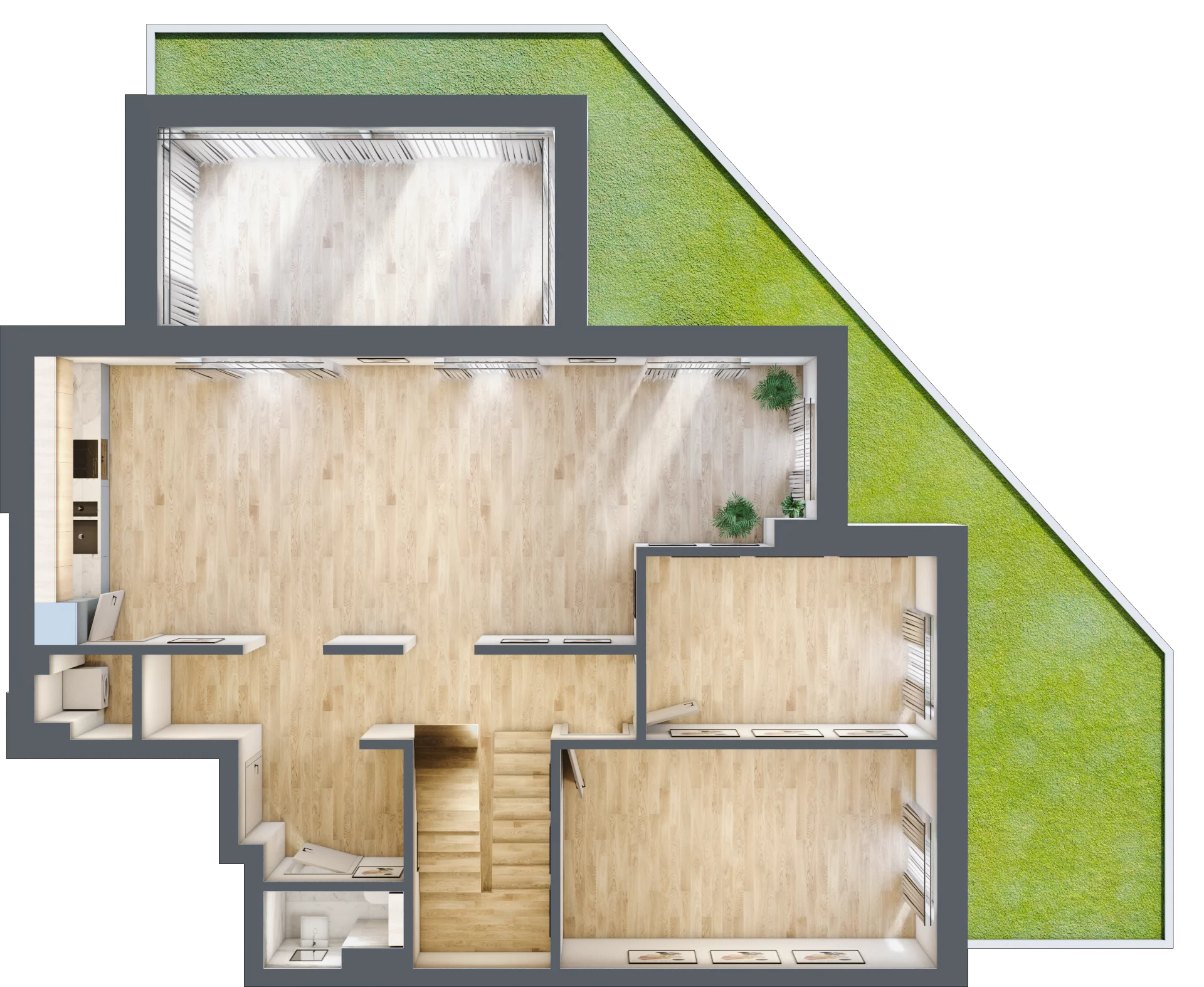 9 pokoi, apartament 216,15 m², parter, oferta nr E02, Przy Parku, Żerniki Wrocławskie, ul. Parkowa