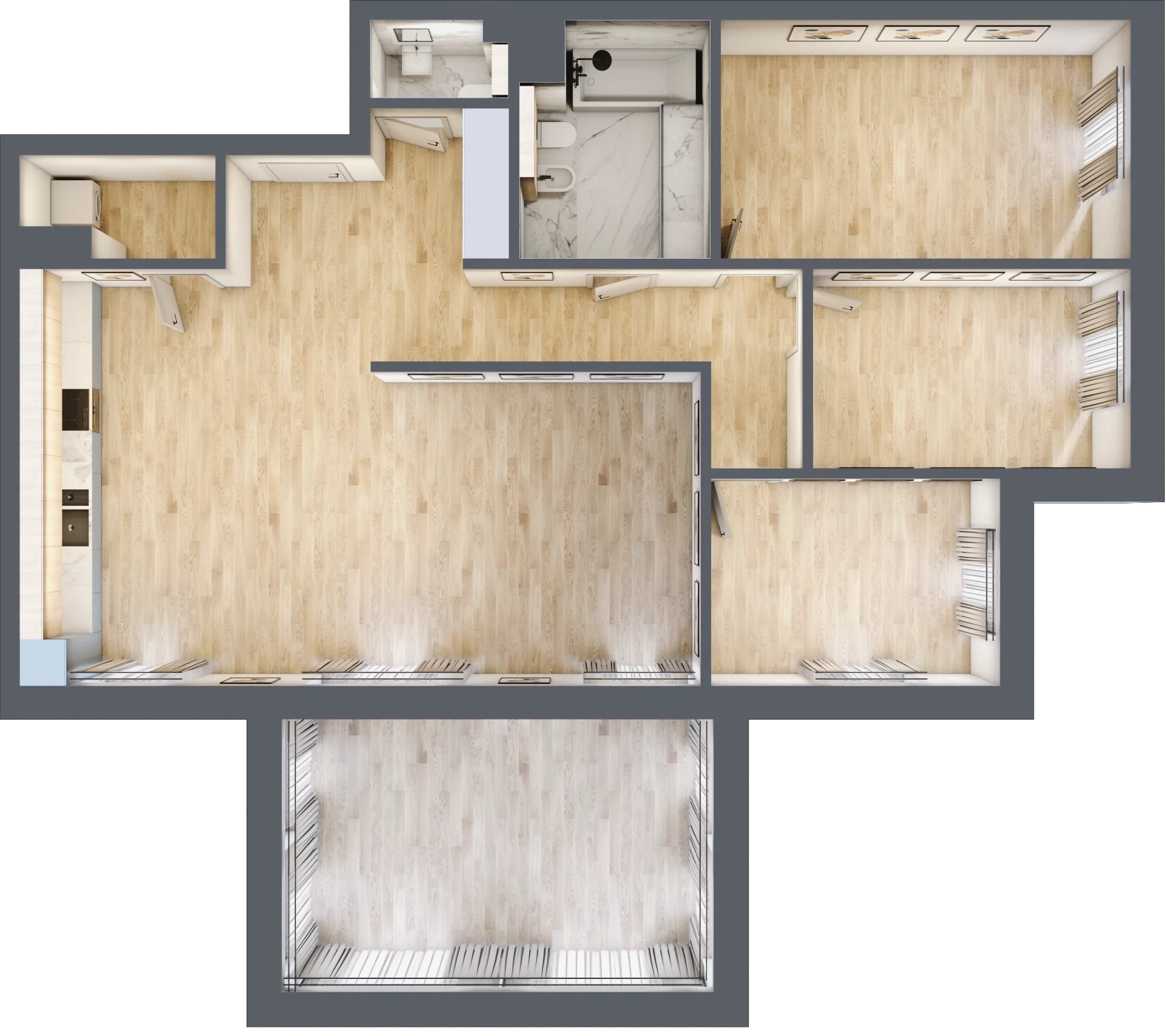 5 pokoi, apartament 126,65 m², piętro 1, oferta nr E05, Przy Parku, Żerniki Wrocławskie, ul. Parkowa