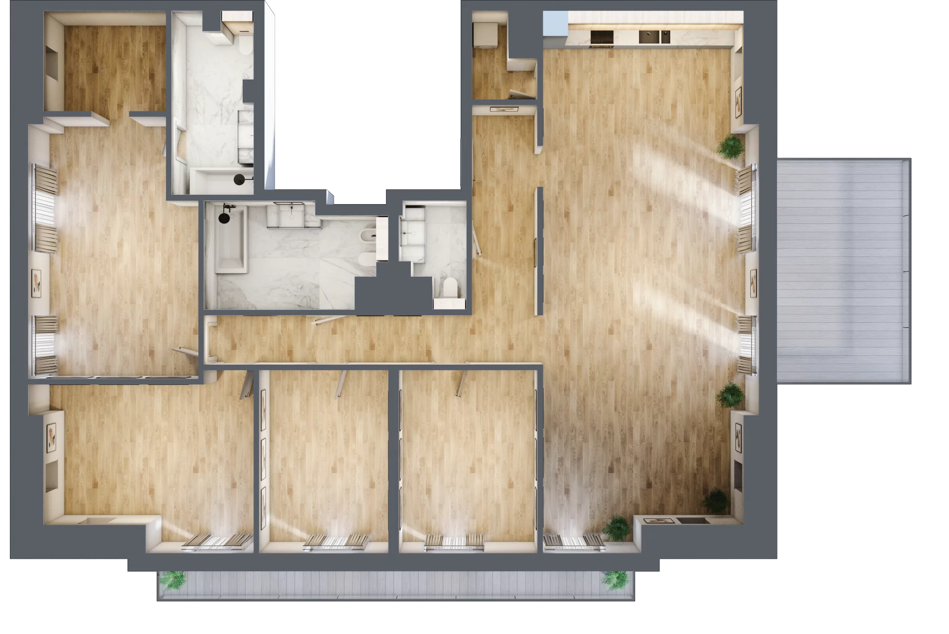 5 pokoi, apartament 180,81 m², piętro 2, oferta nr E08, Przy Parku, Żerniki Wrocławskie, ul. Parkowa