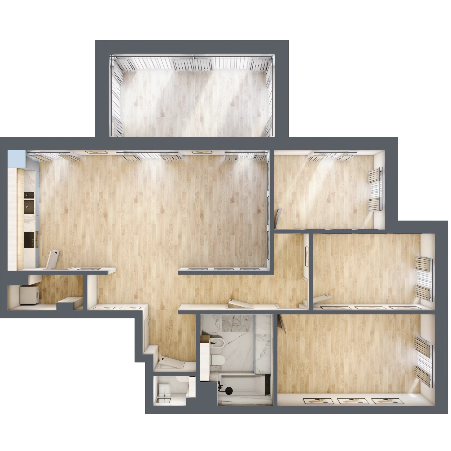5 pokoi, apartament 115,53 m², piętro 1, oferta nr F06, Przy Parku, Żerniki Wrocławskie, ul. Parkowa