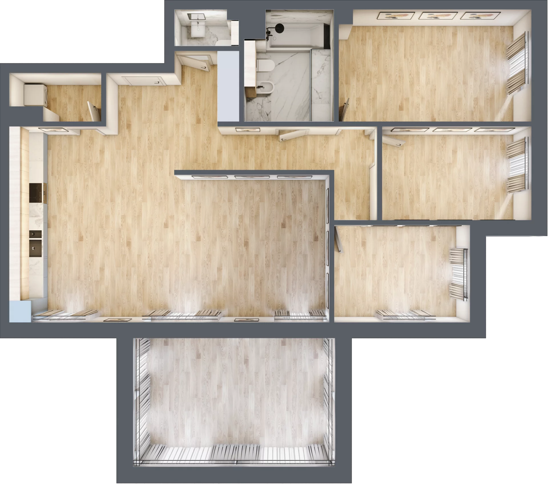 5 pokoi, apartament 126,49 m², piętro 1, oferta nr F07, Przy Parku, Żerniki Wrocławskie, ul. Parkowa