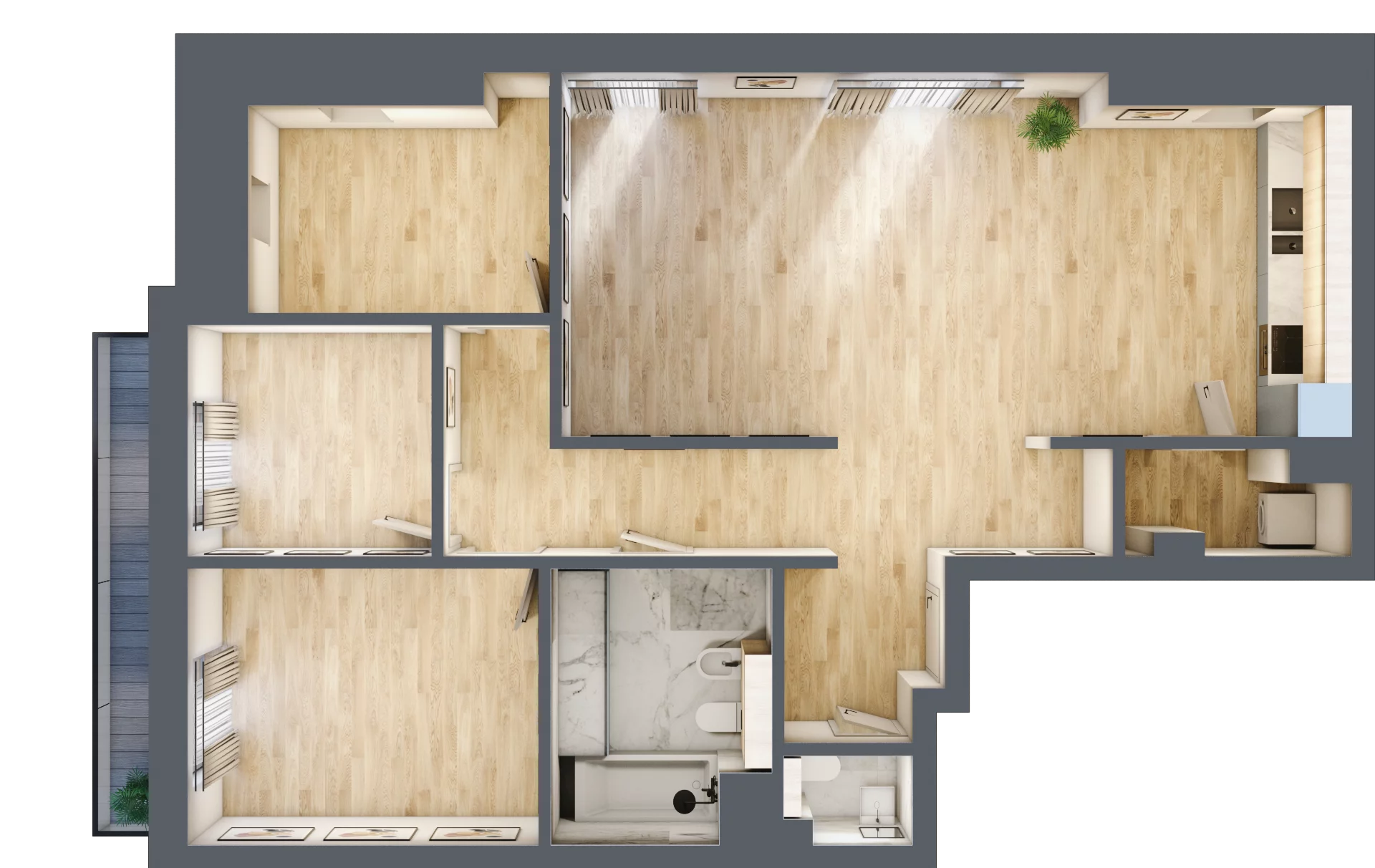 4 pokoje, apartament 85,81 m², piętro 2, oferta nr F08, Przy Parku, Żerniki Wrocławskie, ul. Parkowa