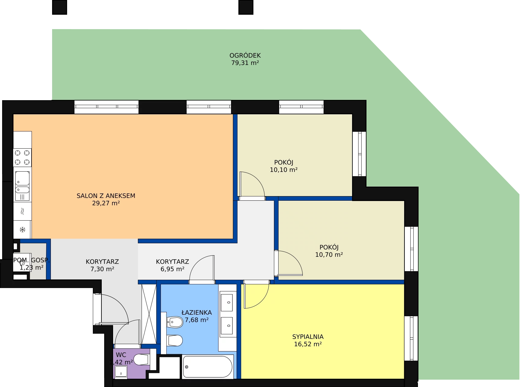 Nowy apartament, 91,17 m², 4 pokoje, parter, oferta nr G02 - REZYDENCJA
