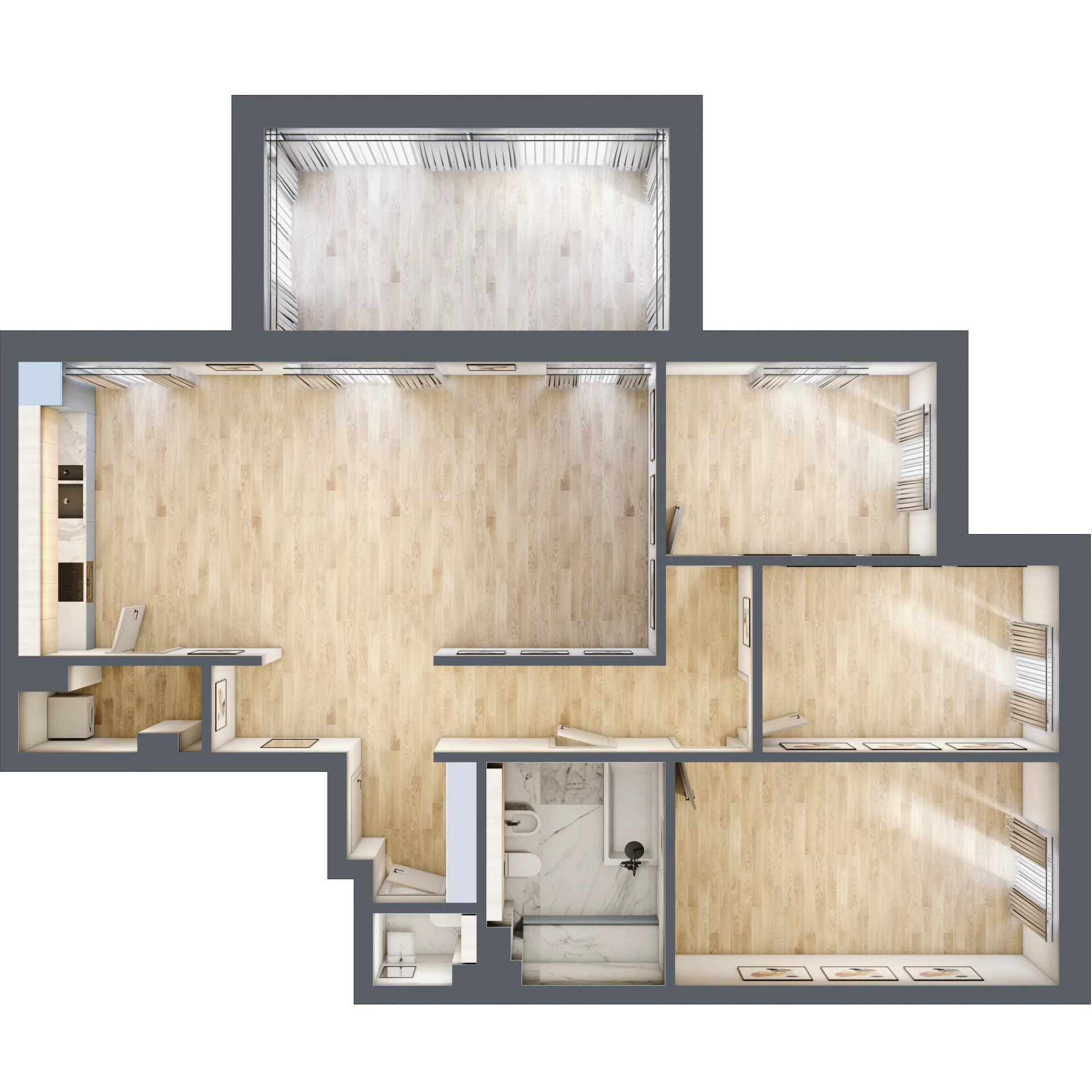 5 pokoi, apartament 115,72 m², piętro 1, oferta nr H06, Przy Parku, Żerniki Wrocławskie, ul. Parkowa