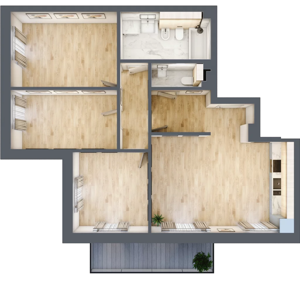 4 pokoje, apartament 82,56 m², piętro 1, oferta nr J06, Przy Parku, Żerniki Wrocławskie, ul. Parkowa