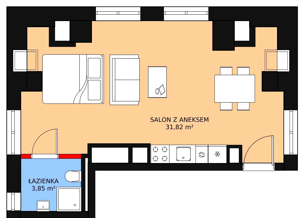 Apartament 35,67 m², piętro 2, oferta nr L04, Przy Parku, Żerniki Wrocławskie, ul. Parkowa