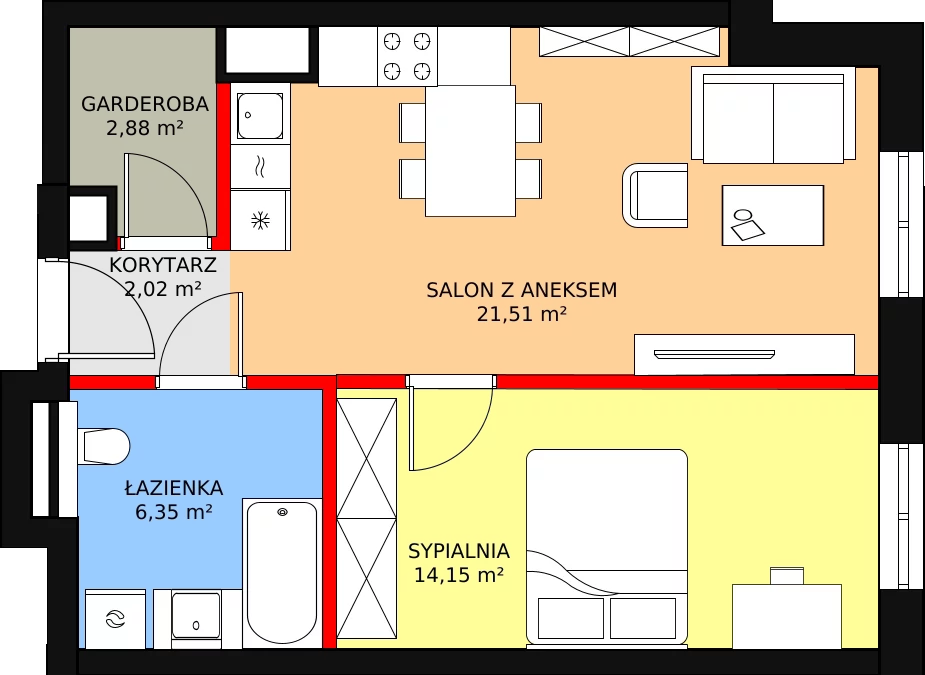 Apartament 46,91 m², piętro 1, oferta nr M10, Przy Parku, Żerniki Wrocławskie, ul. Parkowa