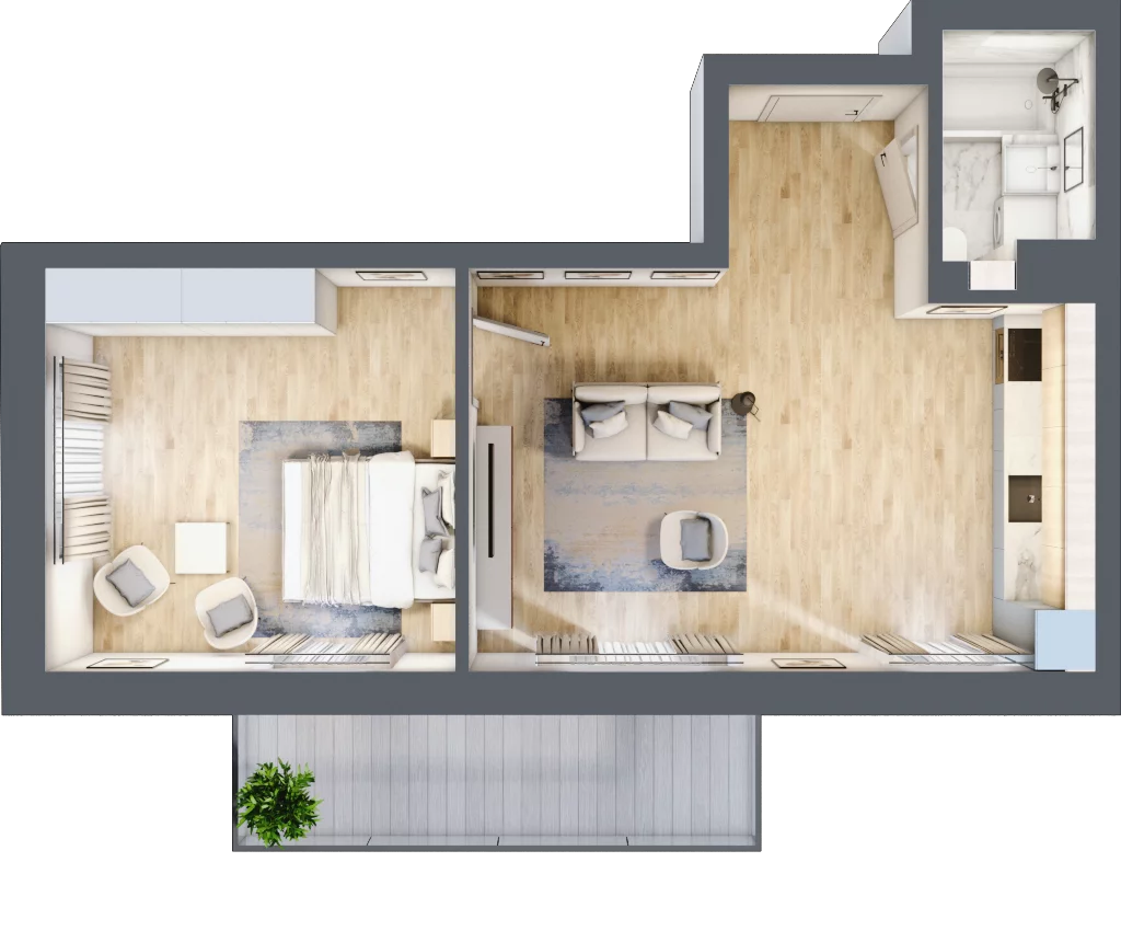 2 pokoje, apartament 48,56 m², piętro 1, oferta nr M13, Przy Parku, Żerniki Wrocławskie, ul. Parkowa