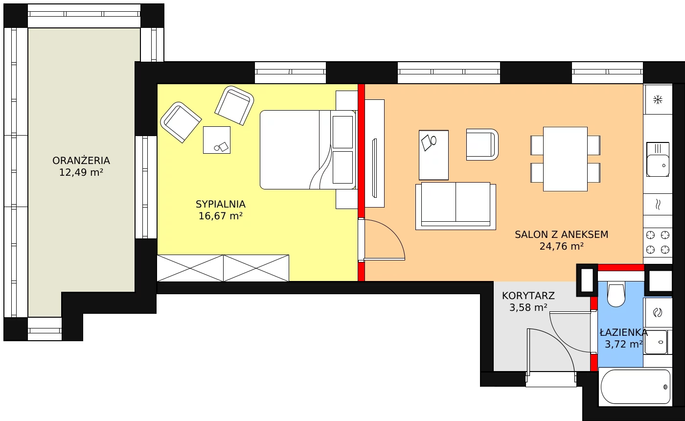 Apartament 61,22 m², piętro 1, oferta nr M16, Przy Parku, Żerniki Wrocławskie, ul. Parkowa