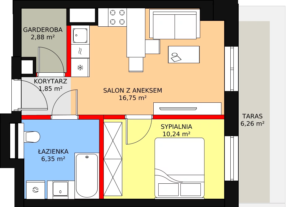 Apartament 38,07 m², piętro 2, oferta nr M18, Przy Parku, Żerniki Wrocławskie, ul. Parkowa