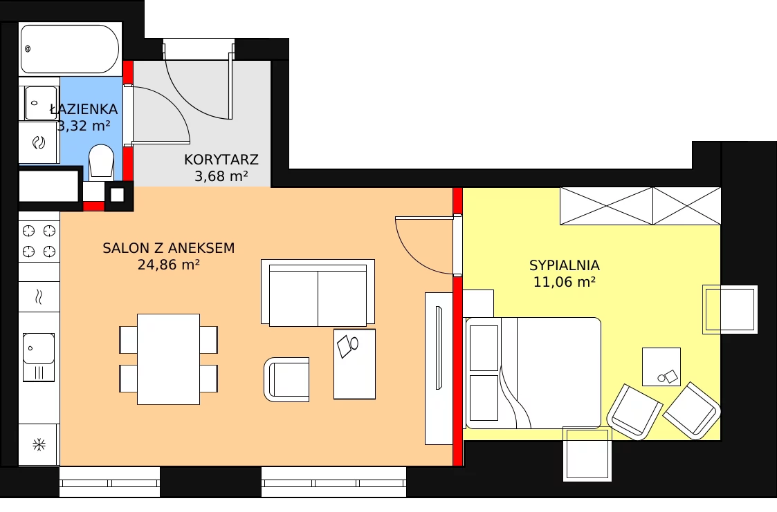 Apartament 42,92 m², piętro 2, oferta nr M20, Przy Parku, Żerniki Wrocławskie, ul. Parkowa