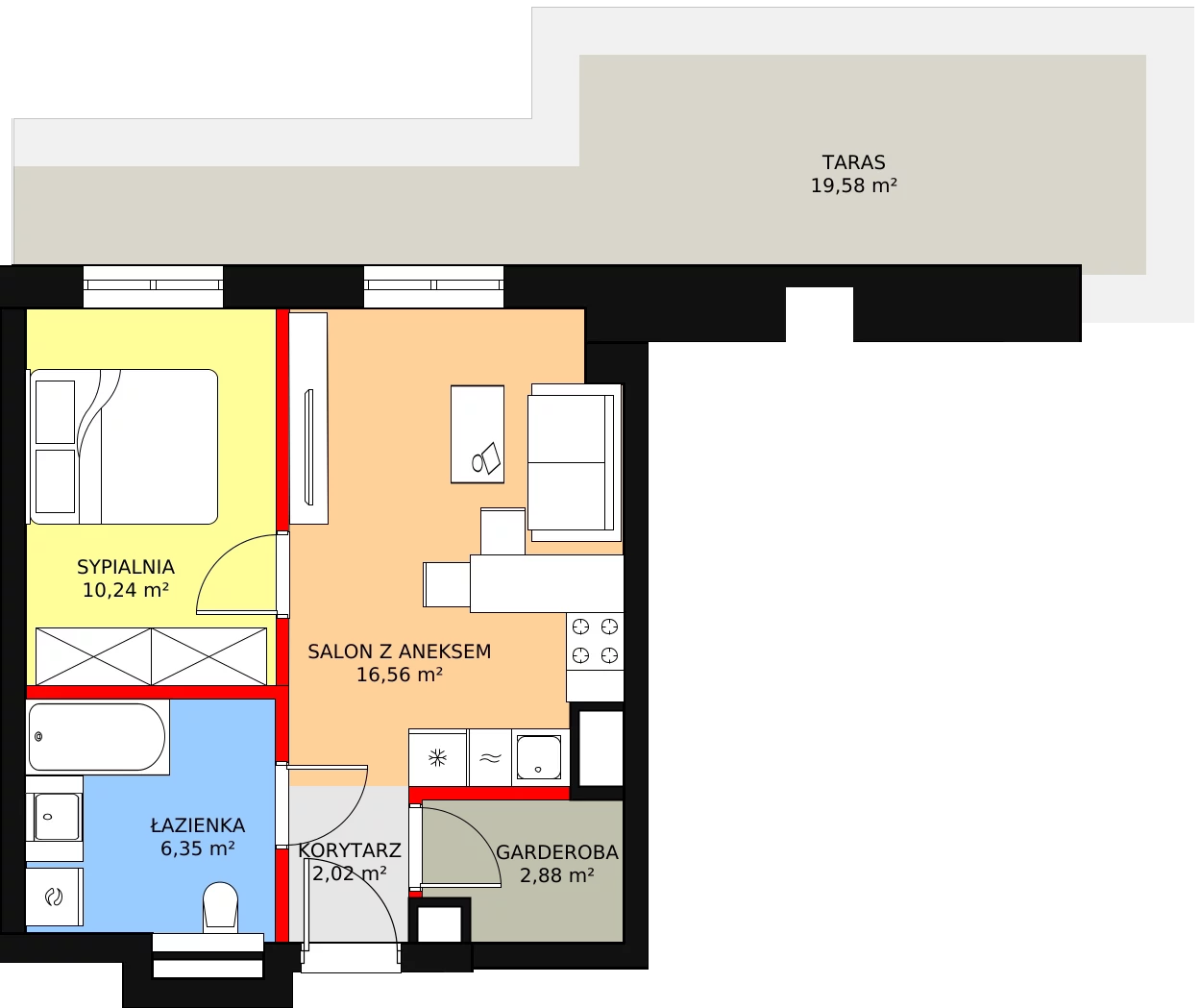 Apartament 38,05 m², piętro 2, oferta nr M23, Przy Parku, Żerniki Wrocławskie, ul. Parkowa