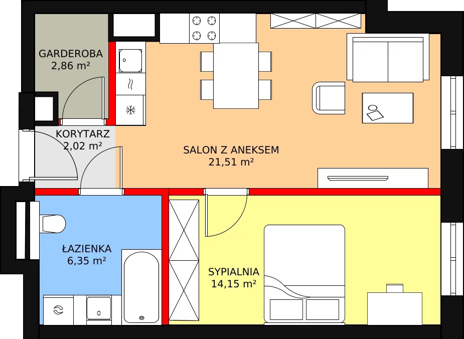 Apartament 46,89 m², piętro 1, oferta nr N10, Przy Parku, Żerniki Wrocławskie, ul. Parkowa