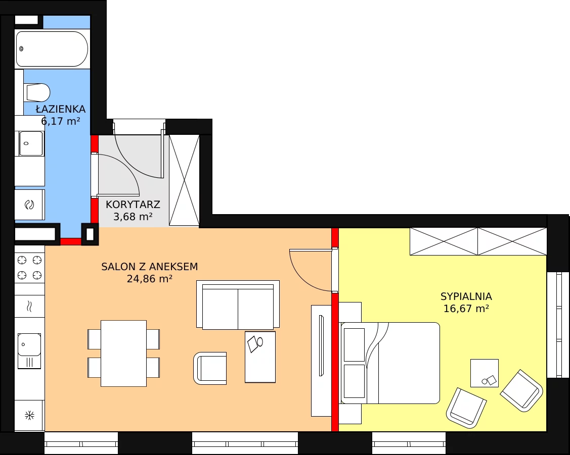 Apartament 51,38 m², piętro 1, oferta nr N12, Przy Parku, Żerniki Wrocławskie, ul. Parkowa