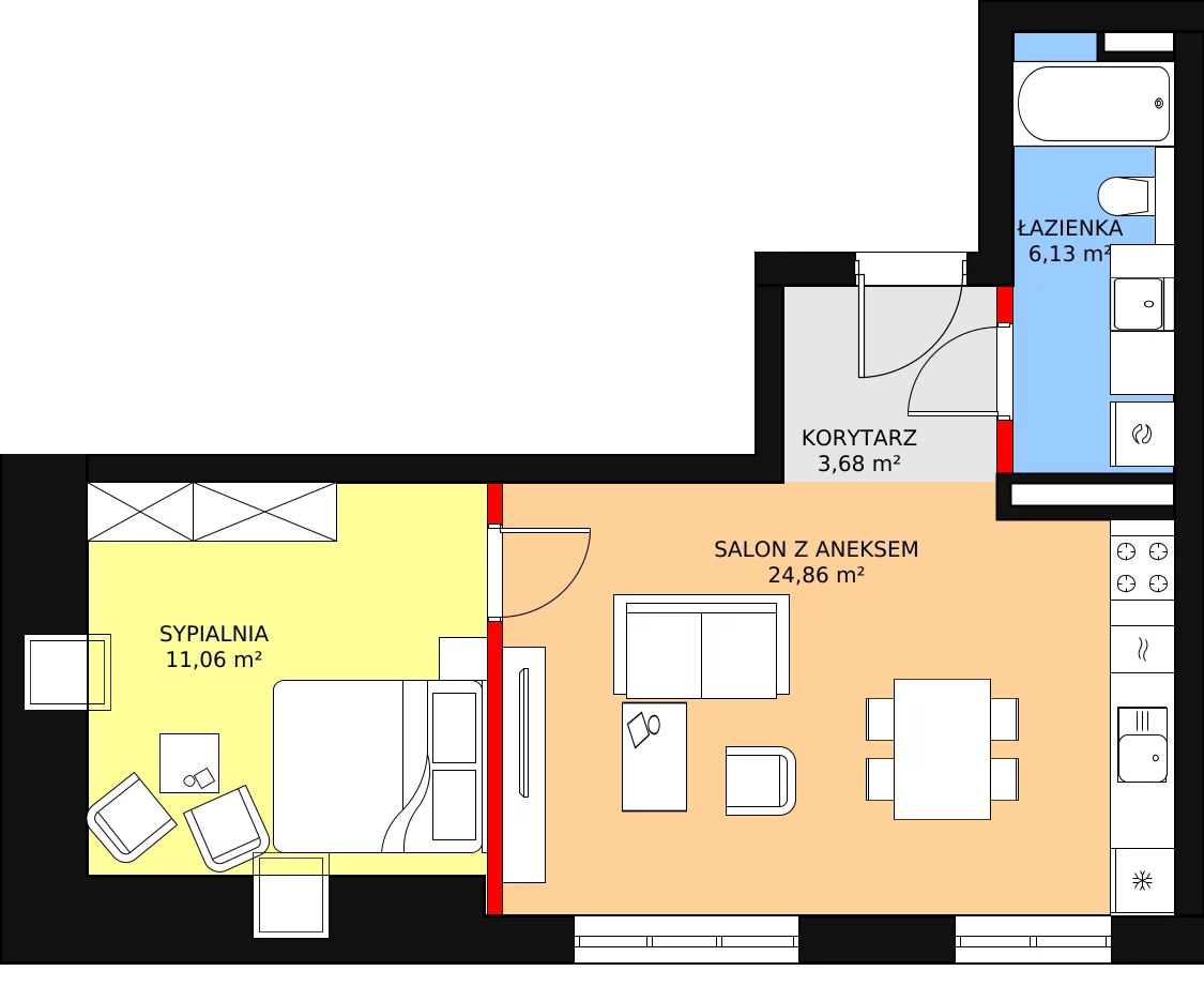 Apartament 45,73 m², piętro 2, oferta nr N21, Przy Parku, Żerniki Wrocławskie, ul. Parkowa