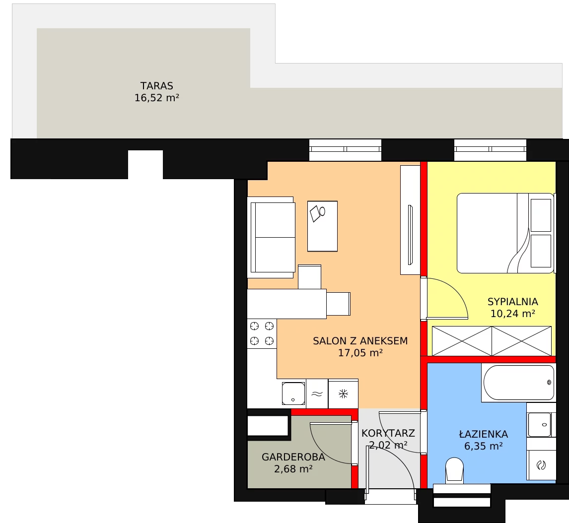 Apartament 38,34 m², piętro 2, oferta nr N22, Przy Parku, Żerniki Wrocławskie, ul. Parkowa