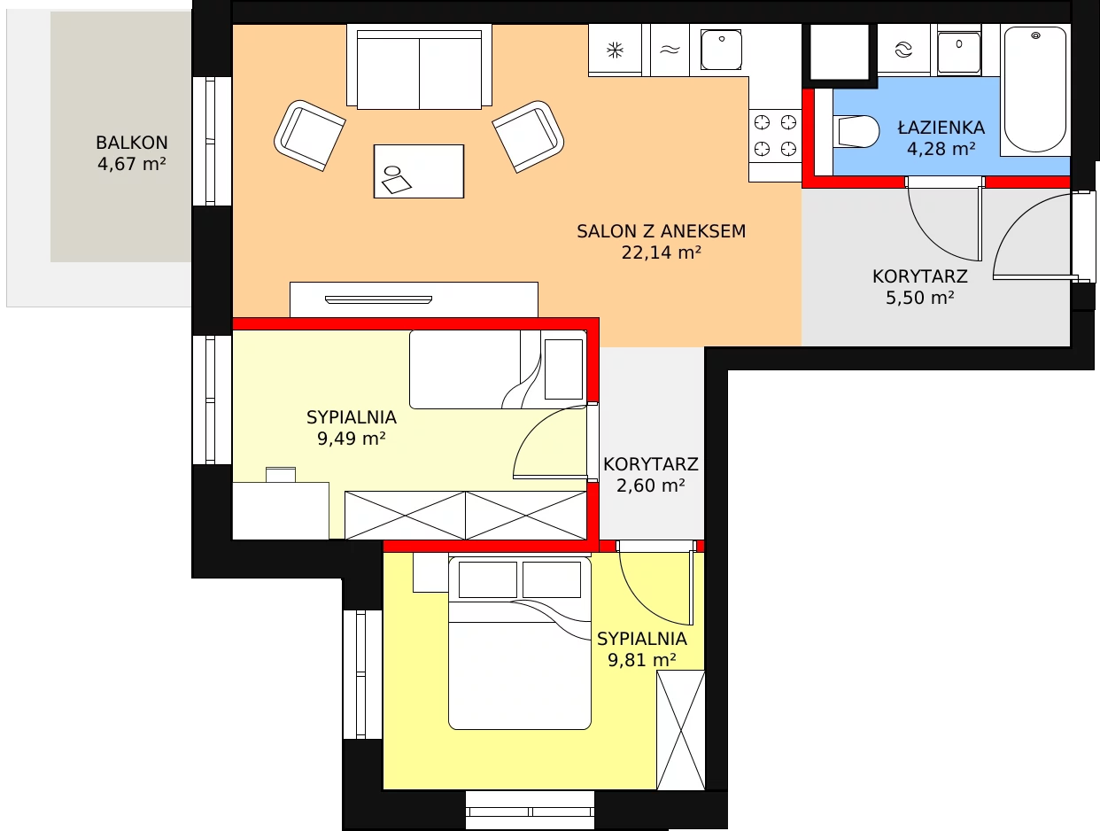 Apartament 53,82 m², piętro 1, oferta nr O10, Przy Parku, Żerniki Wrocławskie, ul. Parkowa