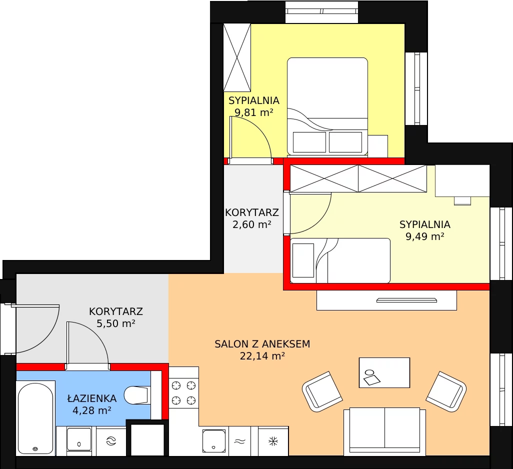 Apartament 53,82 m², piętro 1, oferta nr O14, Przy Parku, Żerniki Wrocławskie, ul. Parkowa