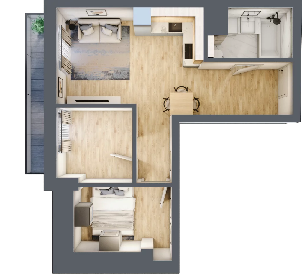 3 pokoje, apartament 42,12 m², piętro 2, oferta nr O18, Przy Parku, Żerniki Wrocławskie, ul. Parkowa