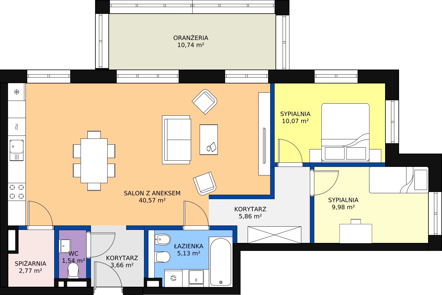 Nowy apartament, 90,32 m², 4 pokoje, 1 piętro, oferta nr P02 - MIESZKANIE