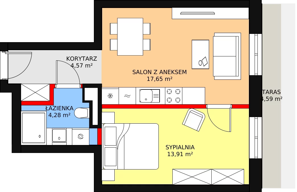 Apartament 40,41 m², piętro 2, oferta nr P09, Przy Parku, Żerniki Wrocławskie, ul. Parkowa