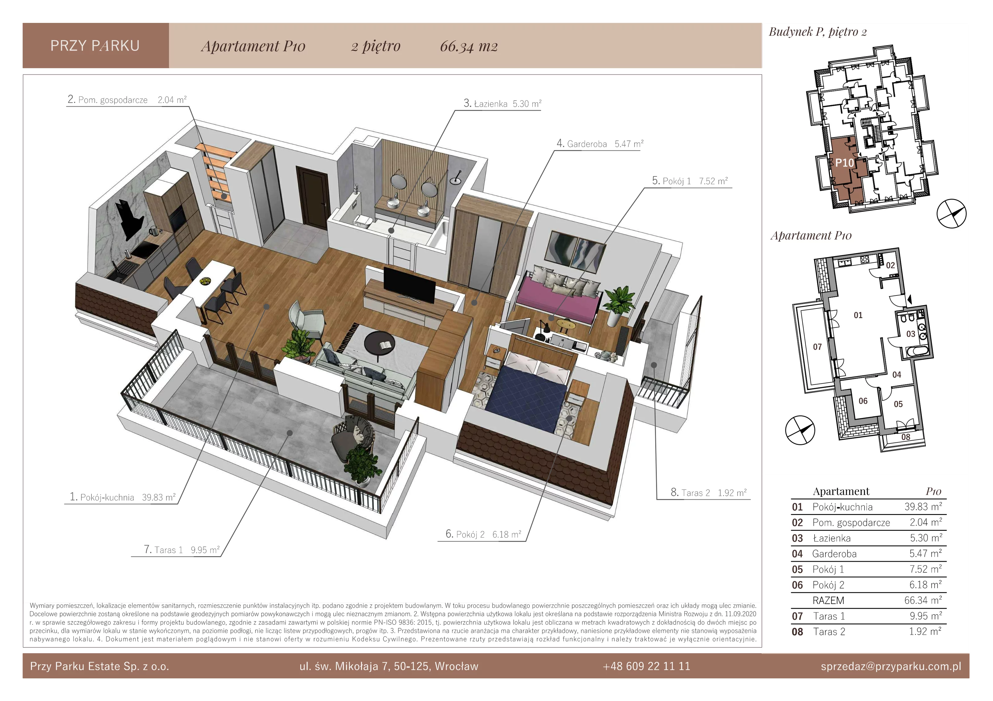 Apartament 66,34 m², piętro 2, oferta nr P10, Przy Parku, Żerniki Wrocławskie, ul. Parkowa