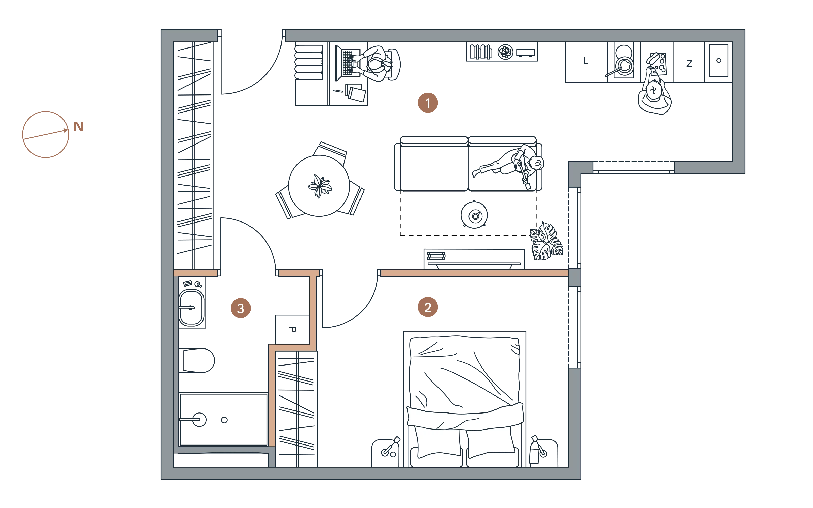 Apartament inwestycyjny 39,38 m², piętro 1, oferta nr A/1.2, Starowiejska 3, Katowice, Śródmieście, ul. Starowiejska 3