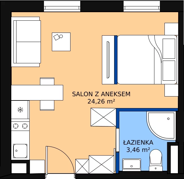 Zalety apartamentu inwestycyjnego 27.72 m², A/1.19