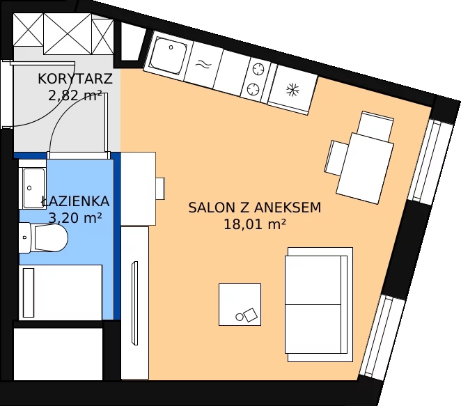 Zalety apartamentu inwestycyjnego 24.03 m², A/1.21