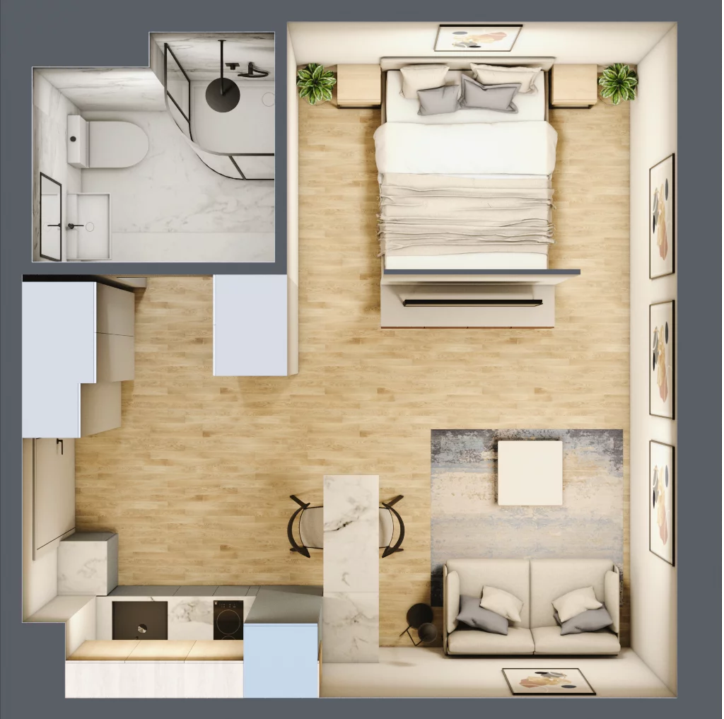 1 pokój, apartament inwestycyjny 21,90 m², piętro 4, oferta nr A/4.16, Starowiejska 3, Katowice, Śródmieście, ul. Starowiejska 3