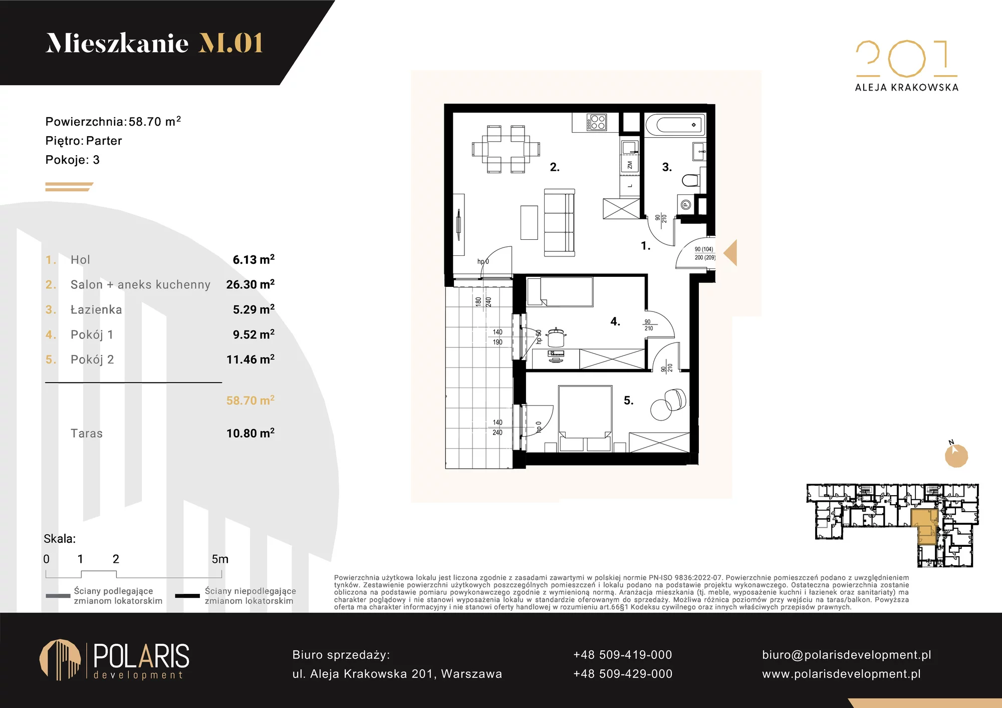 Mieszkanie 58,70 m², parter, oferta nr M1, Aleja Krakowska 201, Warszawa, Włochy, Raków, al. Krakowska 201