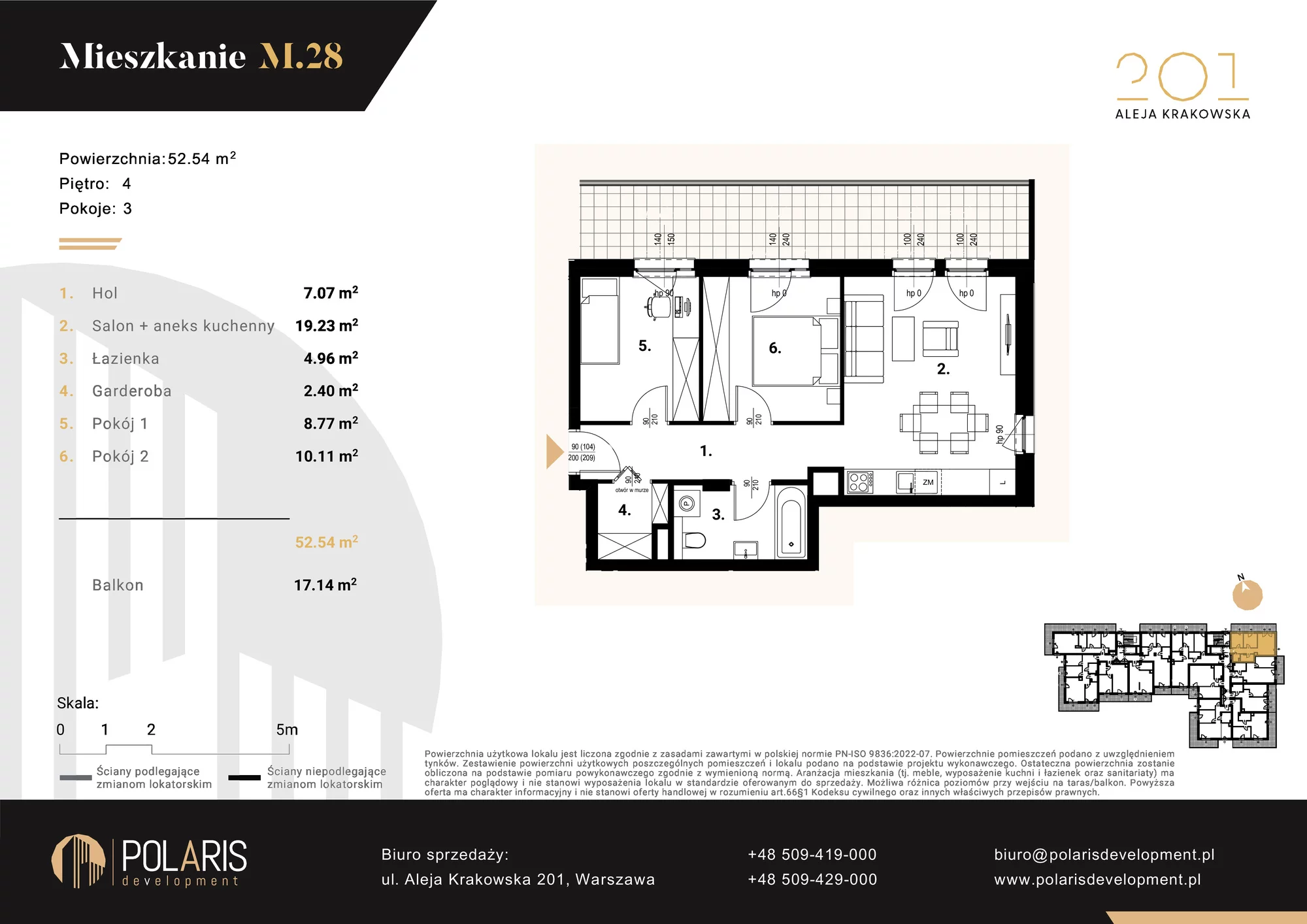 Mieszkanie 52,54 m², piętro 4, oferta nr M28, Aleja Krakowska 201, Warszawa, Włochy, Raków, al. Krakowska 201