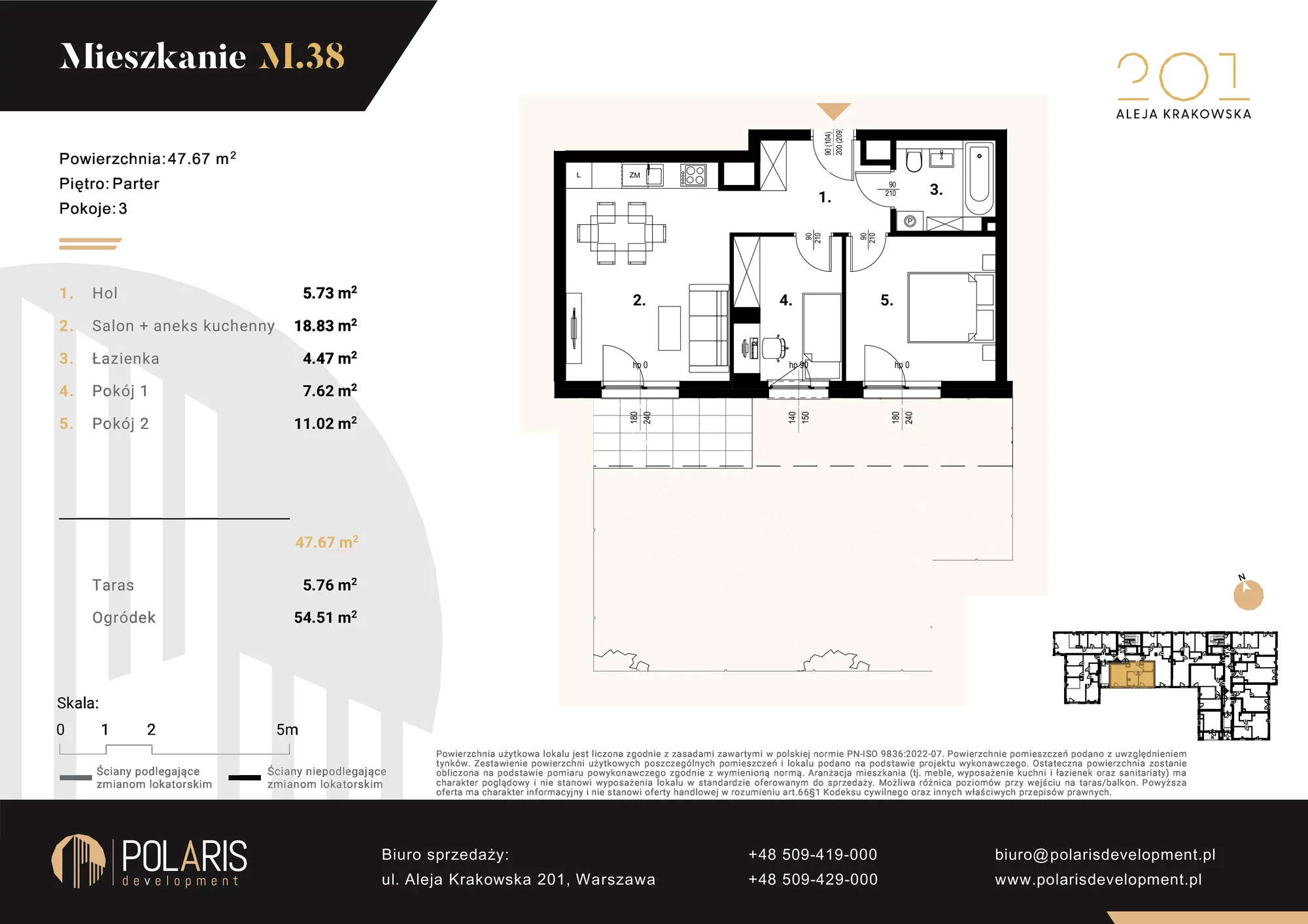 Mieszkanie 47,67 m², parter, oferta nr M38, Aleja Krakowska 201, Warszawa, Włochy, Raków, al. Krakowska 201