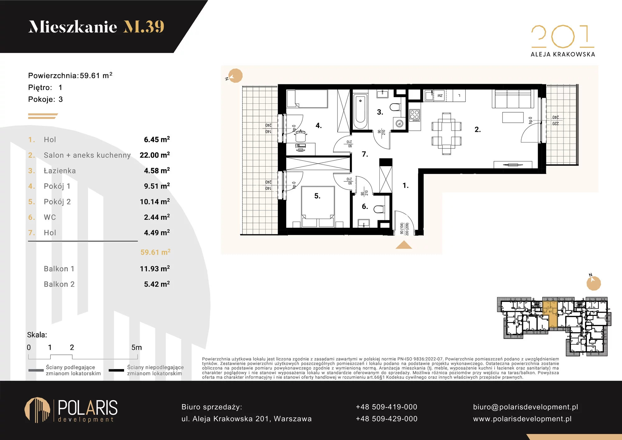 Mieszkanie 59,61 m², piętro 1, oferta nr M39, Aleja Krakowska 201, Warszawa, Włochy, Raków, al. Krakowska 201