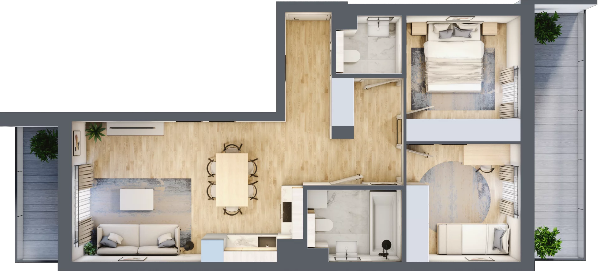 3 pokoje, mieszkanie 59,61 m², piętro 2, oferta nr M44, Aleja Krakowska 201, Warszawa, Włochy, Raków, al. Krakowska 201